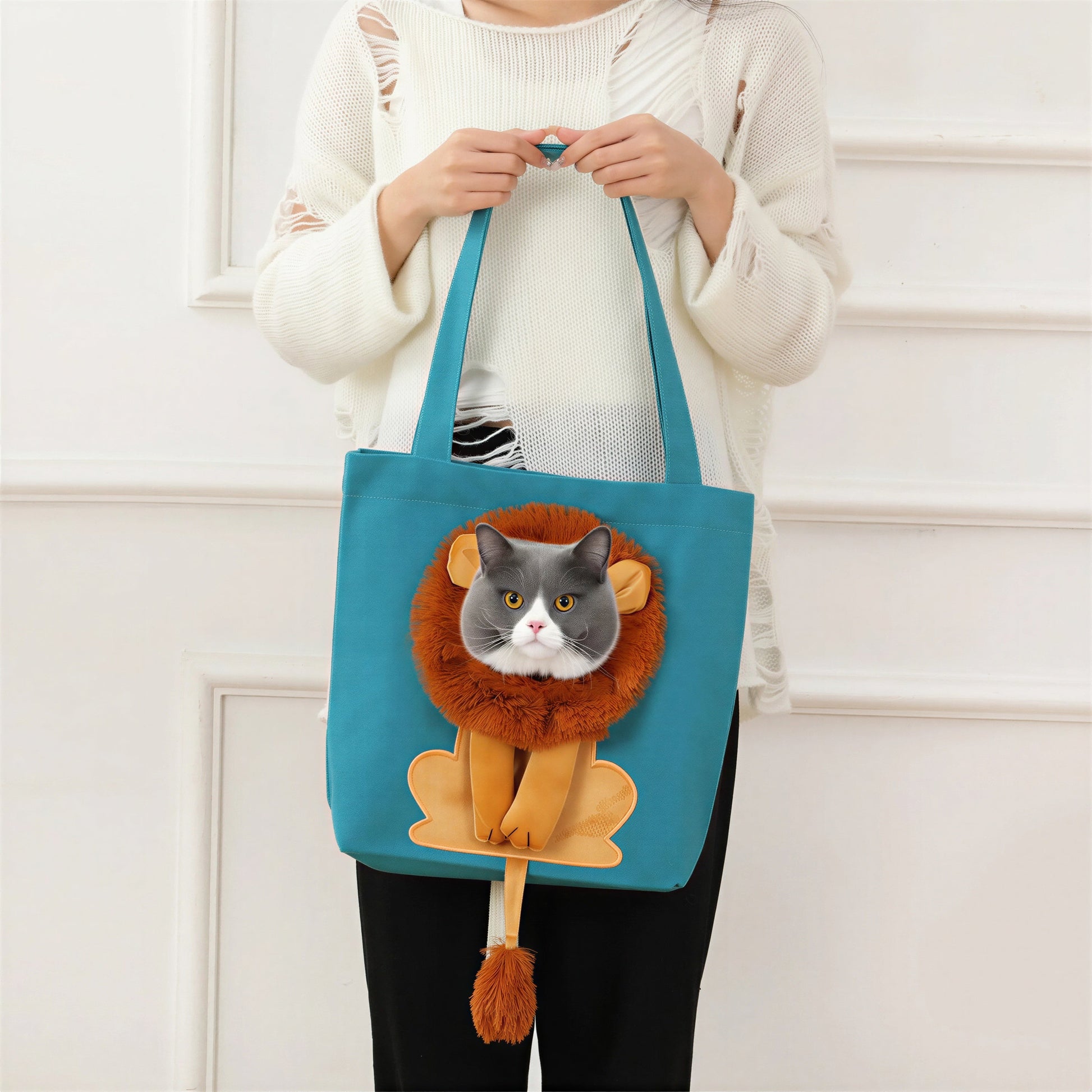 Sac à main portable à design de lion pour chat Pour toi Mon chat