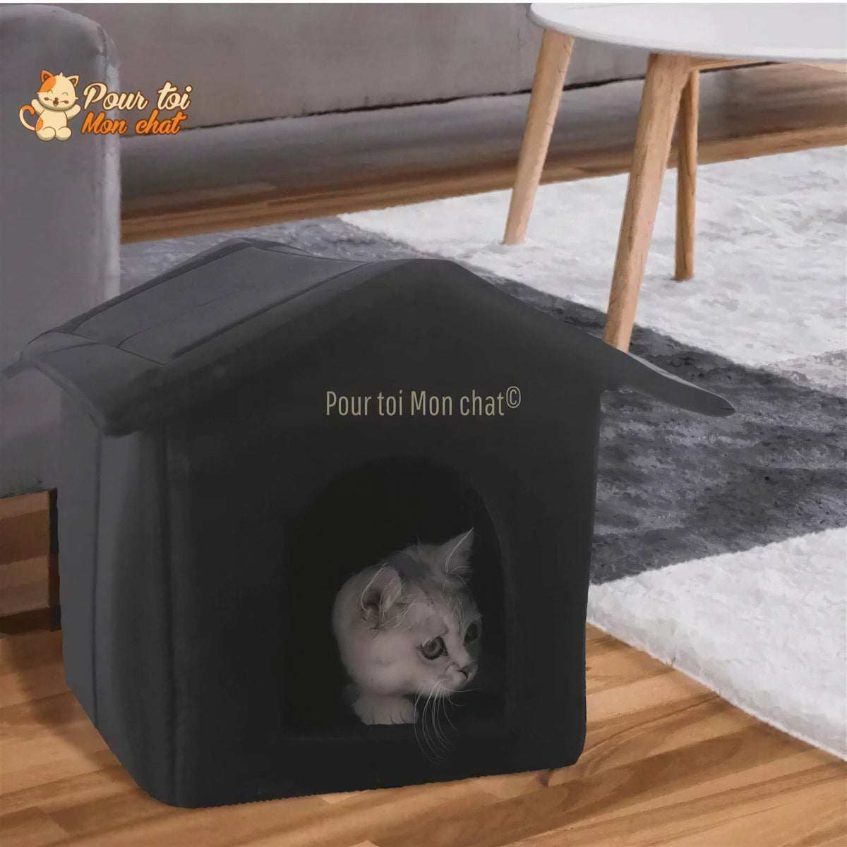 MAISON ÉTANCHE POUR CHAT D’EXTÉRIEUR - CABANE4CAT™ Pour toi Mon chat