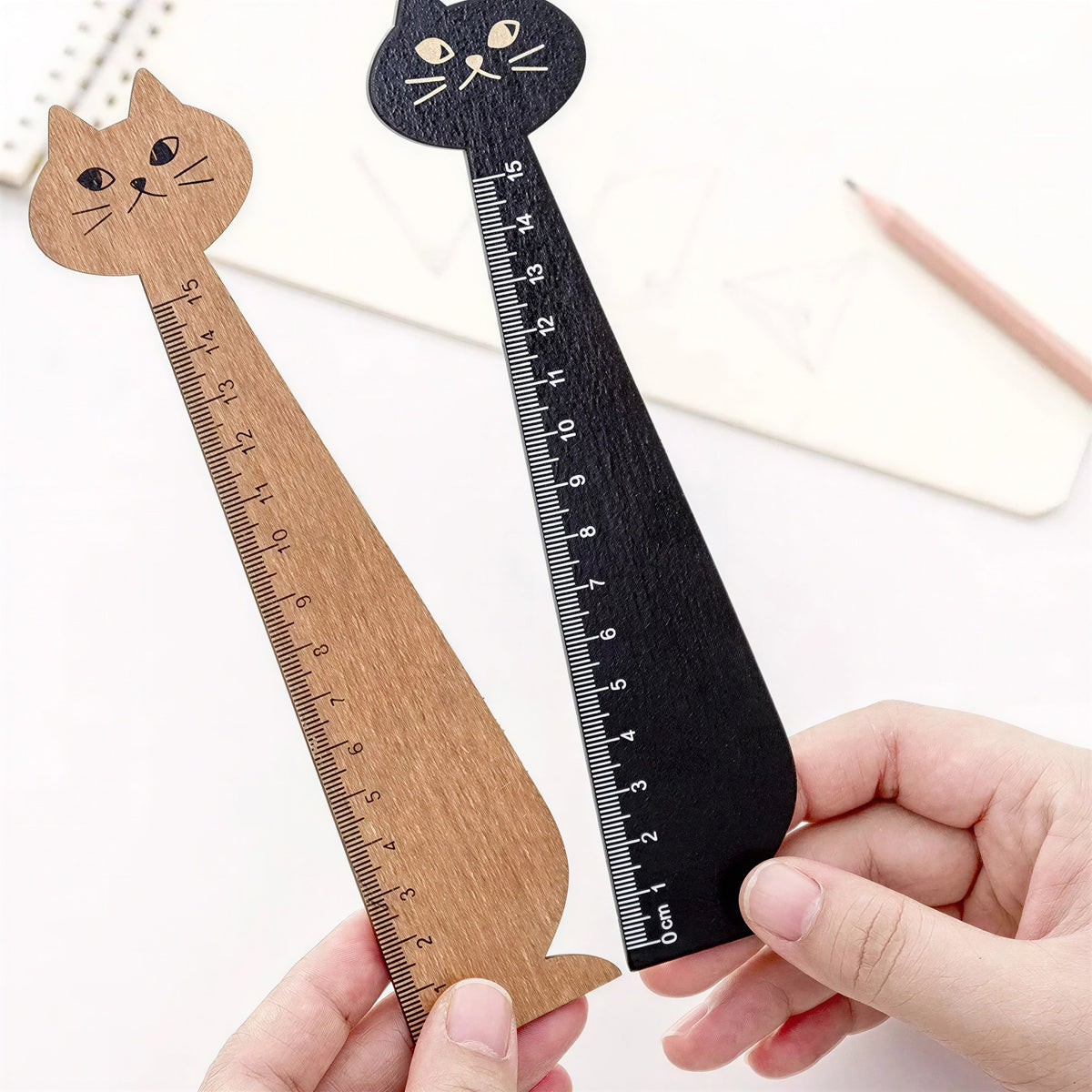 Règle droite en forme de chat mignon en bois Pour toi Mon chat