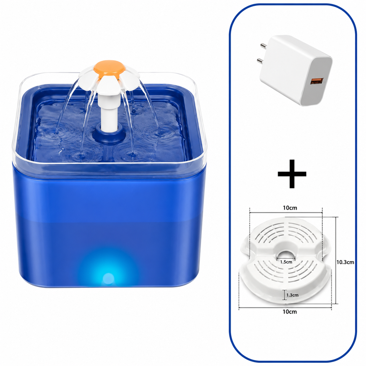 Fontaine à eau pour chats avec éclairage LED Pour toi Mon chat