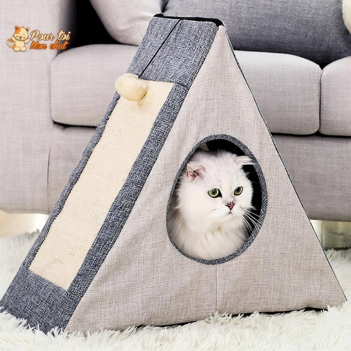 Niche pour Chat avec Grattoir - Crazybed™ Pour toi Mon chat