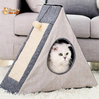 Niche pour Chat avec Grattoir - Crazybed™ Pour toi Mon chat