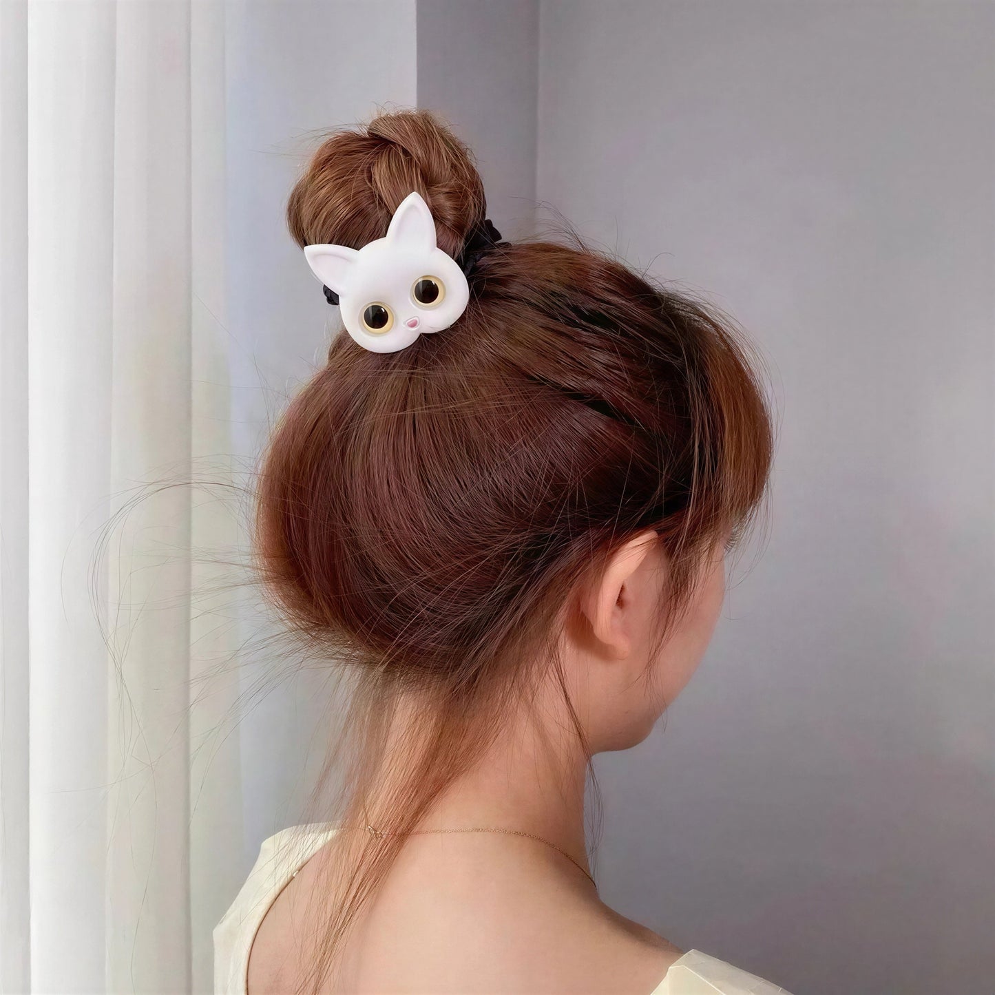 Élastique pour cheveux en soie en forme de chat Pour toi Mon chat