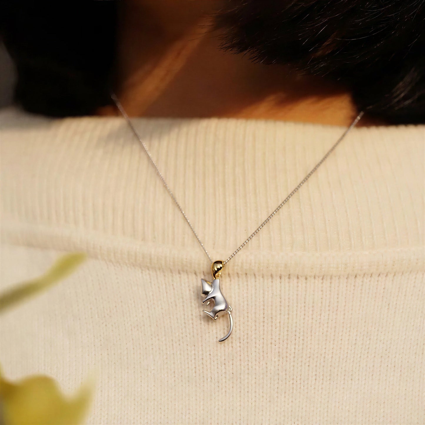 Collier avec pendentif de chat simple pour femme Pour toi Mon chat