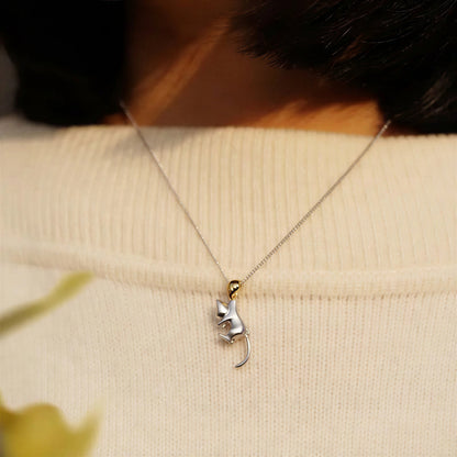 Collier avec pendentif de chat simple pour femme Pour toi Mon chat