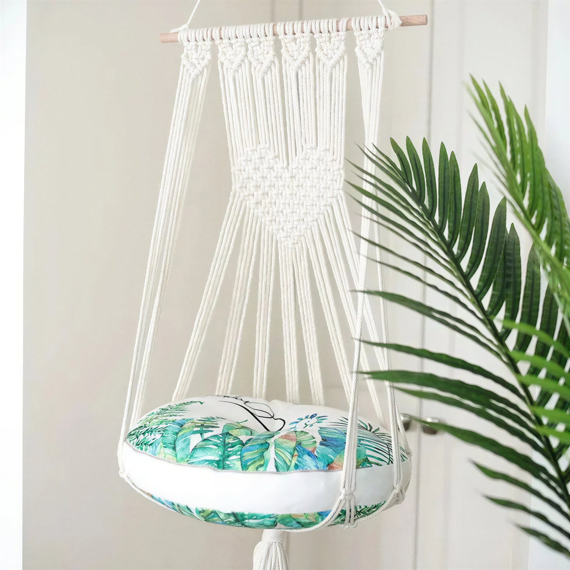 Hamac Pour Chat Blanc En Macramé Sans Coussin - vue 4