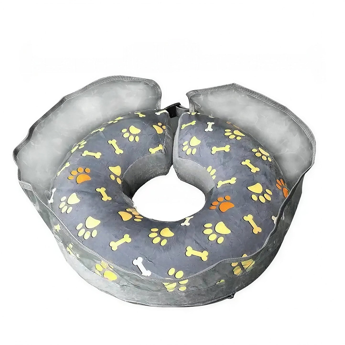 Collerette Gonflable avec Motifs de Pattes et d'Os Pour toi Mon chat