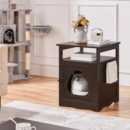 Meuble Litière Chat en Forme de Table d'Appoint - vue 3