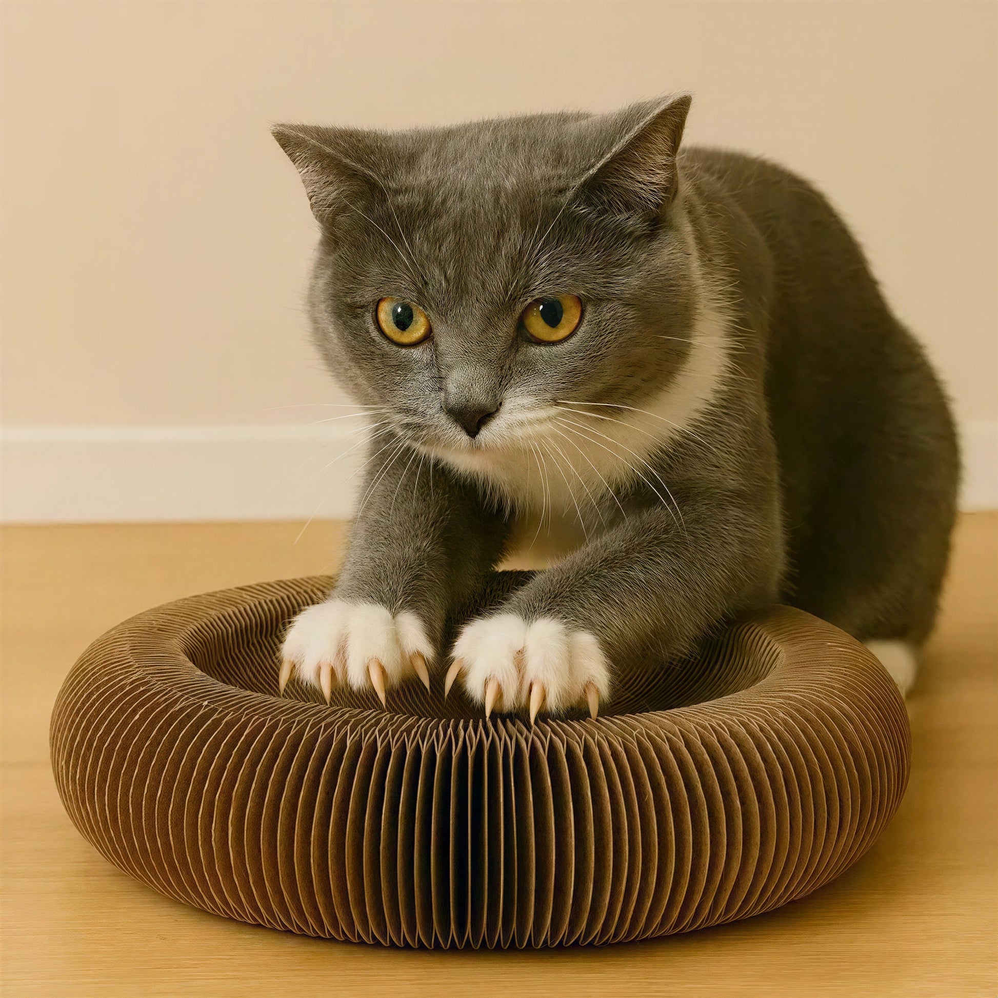 Griffoir Chat - Jouet pour Chat en Carton Ondulé avec Balle Pour toi Mon chat