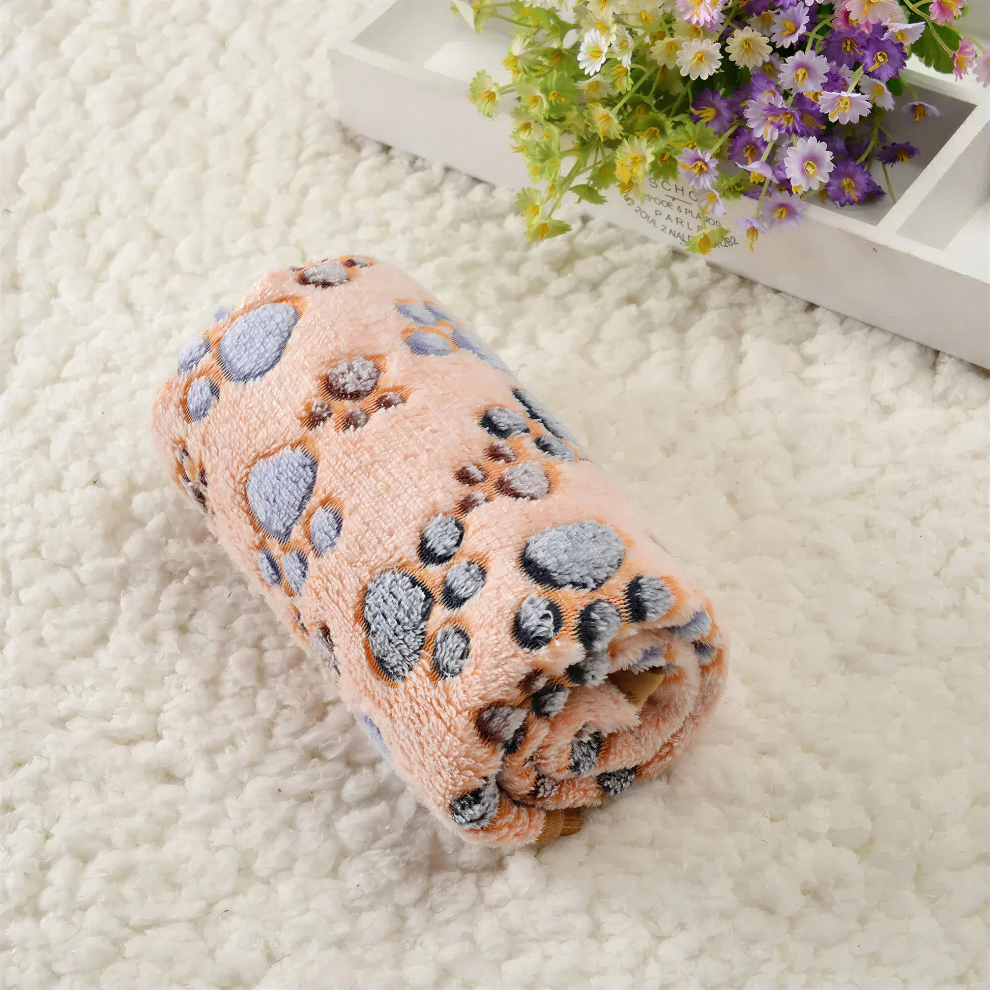 Tapis Rafraichissant Chat avec Motifs en Forme de Pattes - vue 3