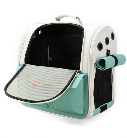 Sac à dos vert pliable et ventilé pour chat - vue 7