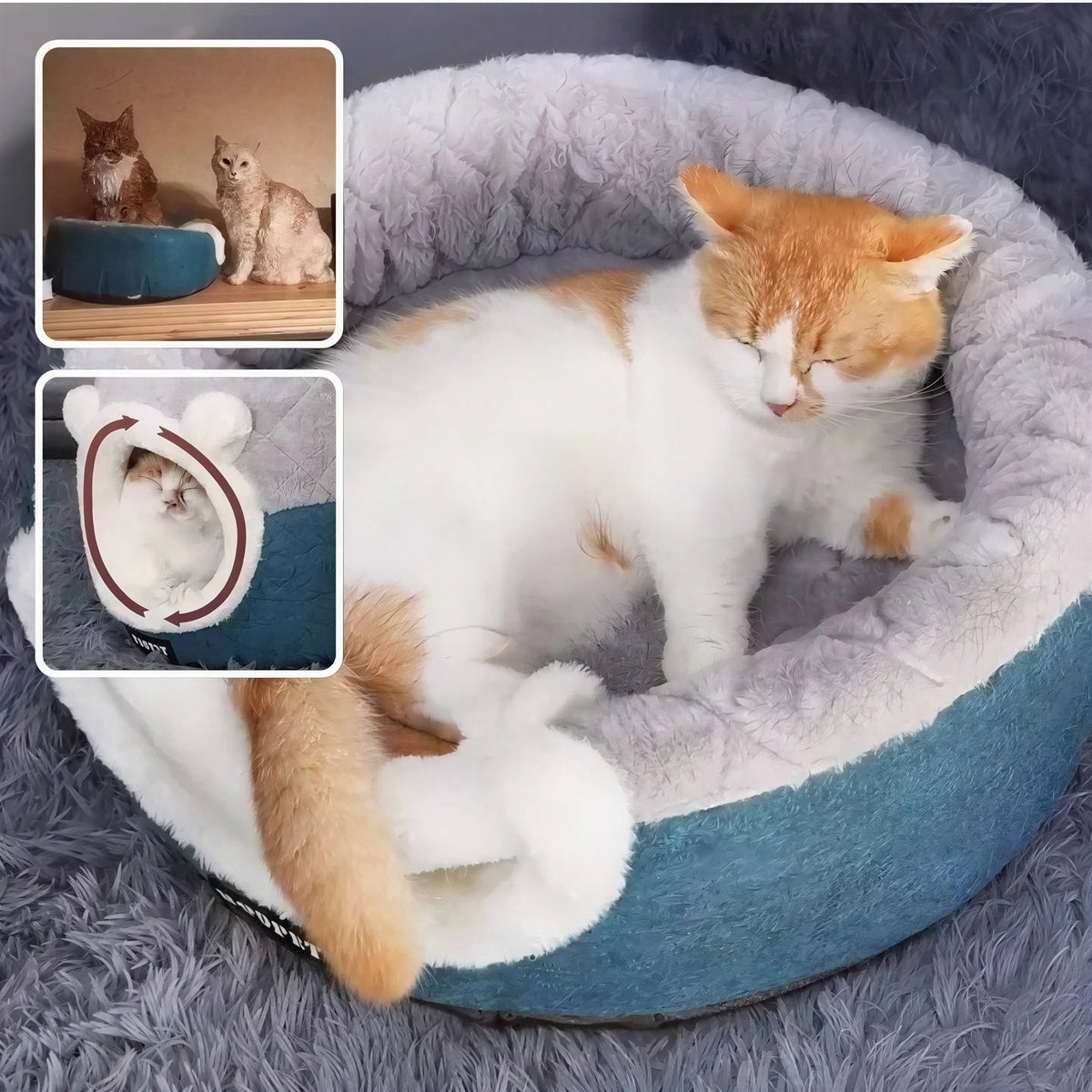 Panier Chat Coussin & Grotte – le Refuge Douillet pour Votre Félin ! Pour toi Mon chat