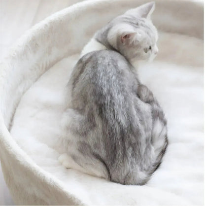 Lit chaud et lavable en laine d'agneau pour chat Pour toi Mon chat