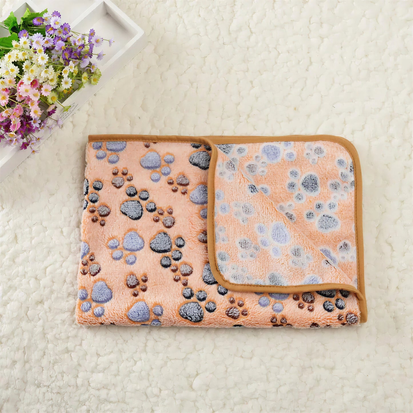 Tapis Rafraichissant Chat avec Motifs en Forme de Pattes - vue 2