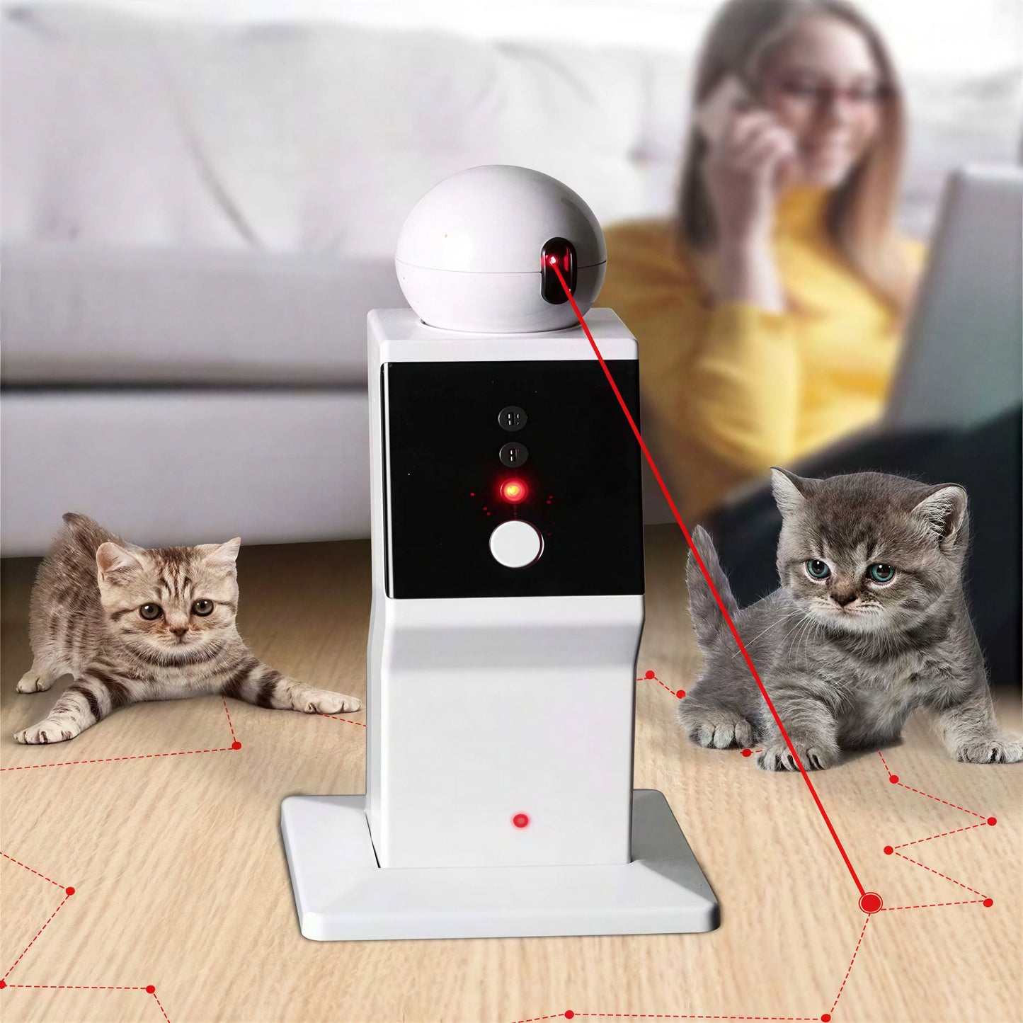 Robot rotatif à laser rouge 360 degrés à trois vitesses pour chat Pour toi Mon chat
