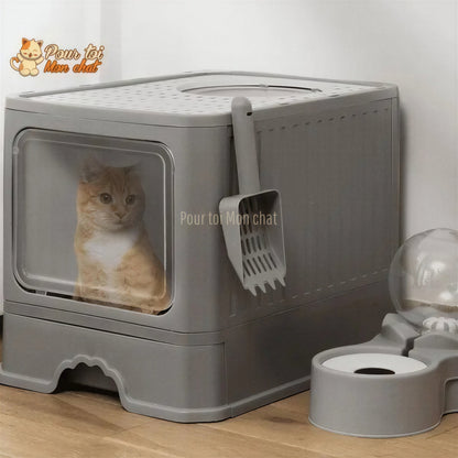 Bac à Litière Élégant et Hygiénique pour chat – LittyKitty4™ Pour toi Mon chat