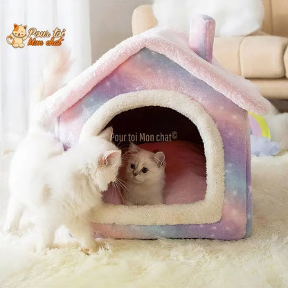 PETITE MAISON EN PELUCHE POUR CHAT – TOITpourCHAT™ Pour toi Mon chat