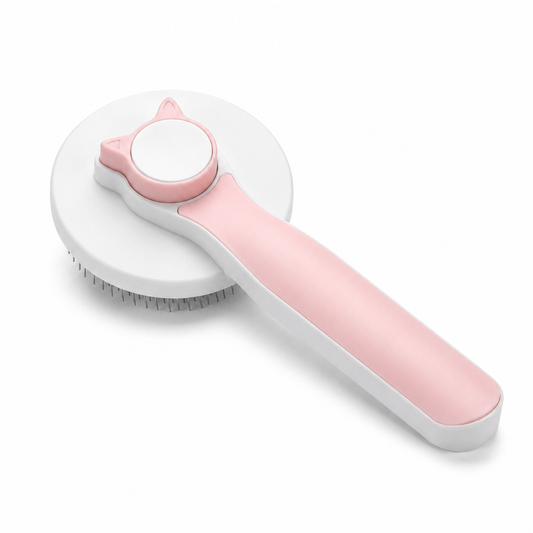 Peigne dépilatoire rond en plastique avec bouton pour chat Pour toi Mon chat