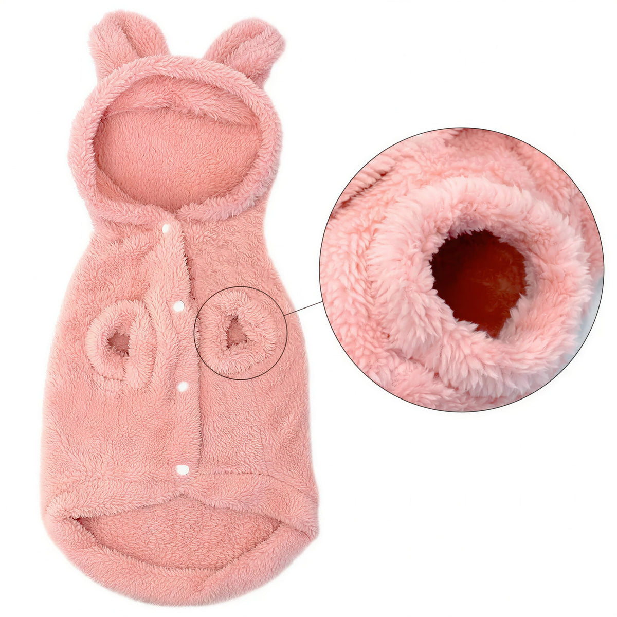 Manteau pour Chat Molletonné avec des Oreilles de Lapin pour l'Hiver Pour toi Mon chat