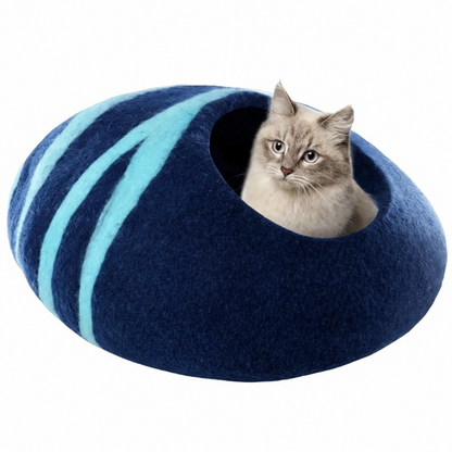 Lit grotte en laine fait à la main pour chats et chatons - CHAT'GROTTE™ Pour toi Mon chat