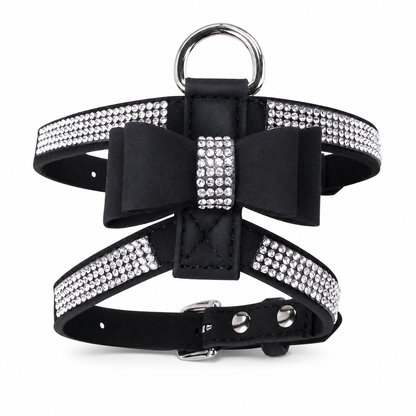 Harnais de poitrine en strass avec nœud de papillon pour chat Pour toi Mon chat