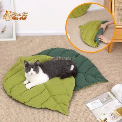 TAPIS, LIT, COUSSIN DOUX EN FORME DE FEUILLE POUR CHAT – FEUILL’À’CHAT™ Pour toi Mon chat