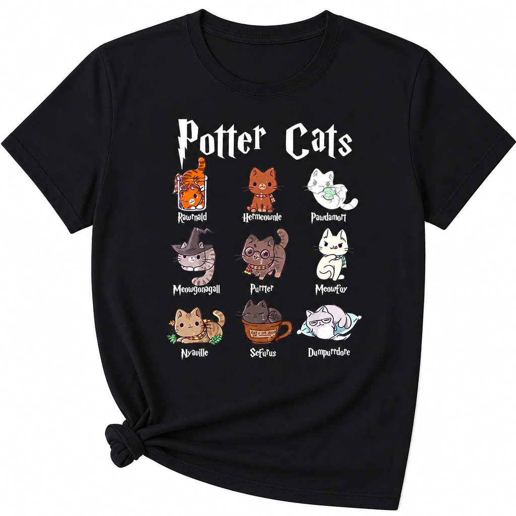 T-shirt manches courtes avec chats imprimés pour femme Pour toi Mon chat