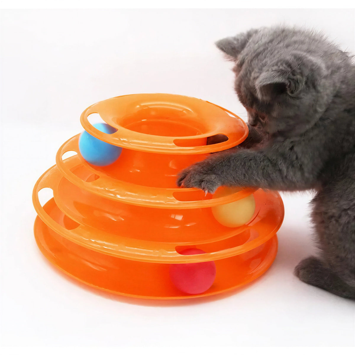Tour Interactive avec boules tournantes pour chaton Pour toi Mon chat
