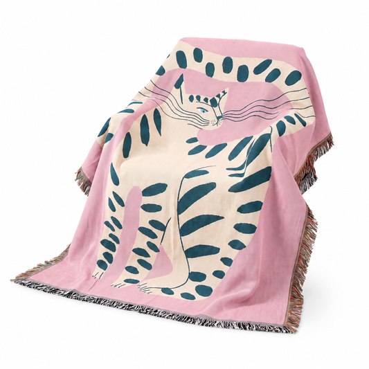 Cadeau Fan De Chat Plaid Rose Avec Chat Noir Et Blanc Pour toi Mon chat