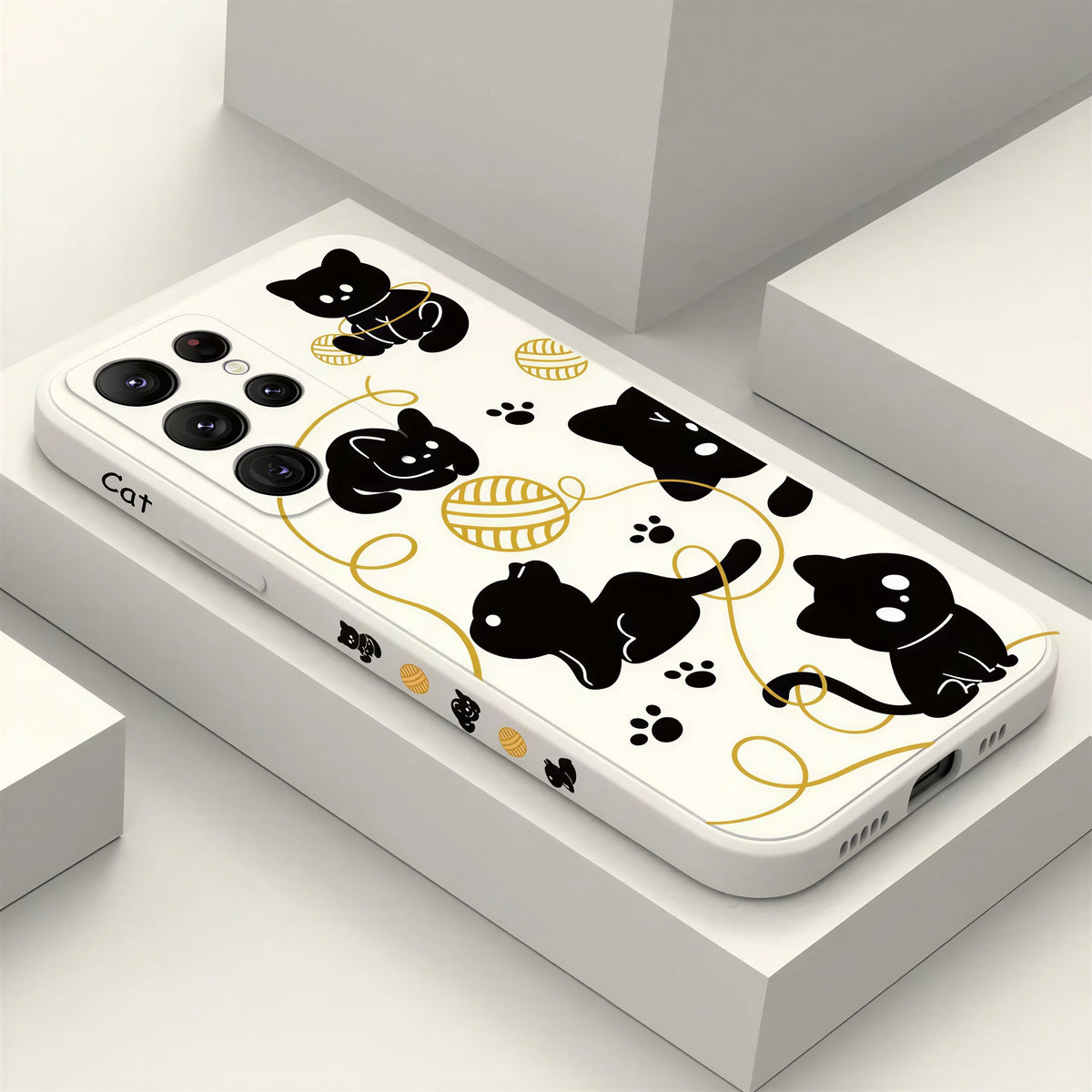 Coque de téléphone à enroulement avec design de chat pour Samsung Galaxy S23 Pour toi Mon chat
