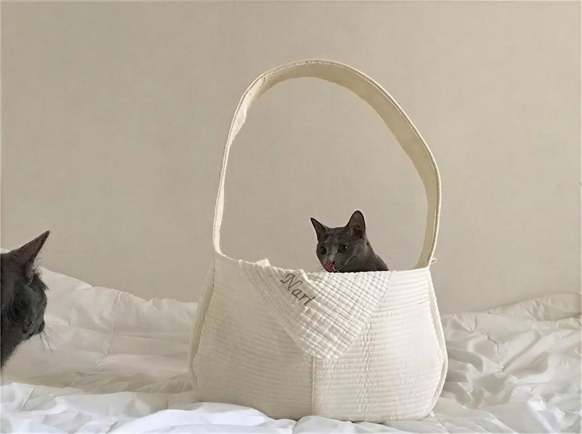 Sac à main en toile fait à la main pour chat Pour toi Mon chat