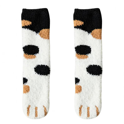 Cadeau Fan De Chat Chaussettes En Forme De Patte De Chat Douce - Noir