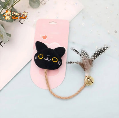 Jouet cloche en plumes pour chats Pour toi Mon chat