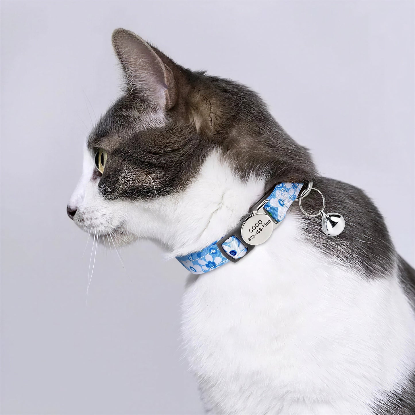 Collier personnalisé en nylon avec clochette pour chat Pour toi Mon chat