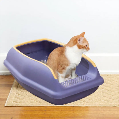 Bac à litière semi-fermé anti-éclaboussures pour chat Pour toi Mon chat