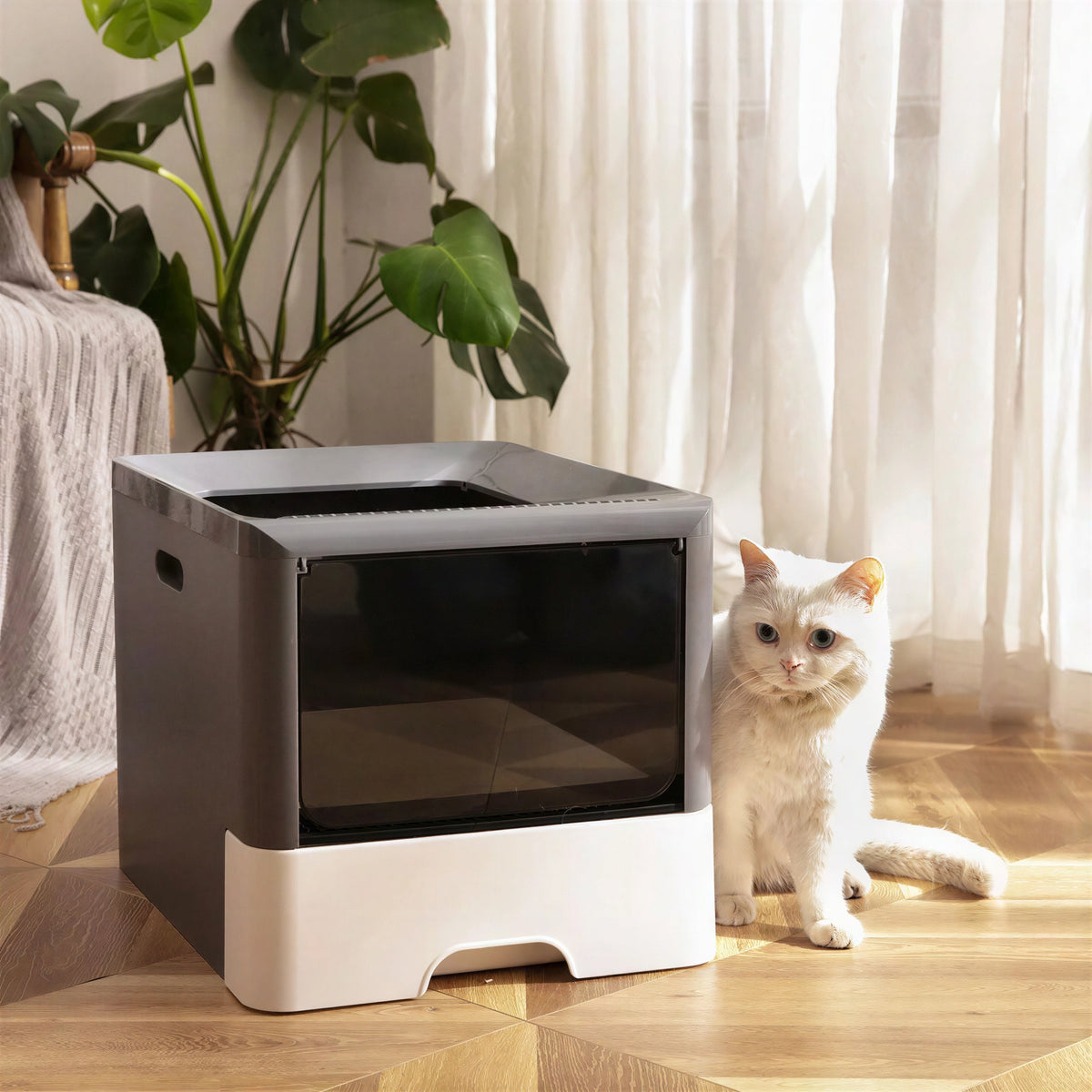 Bac à litière avec pelle pour gros chat Pour toi Mon chat
