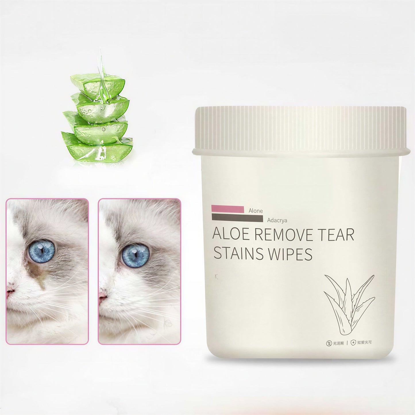 Lot de 100 lingettes douces nettoyantes pour les yeux de chat Pour toi Mon chat