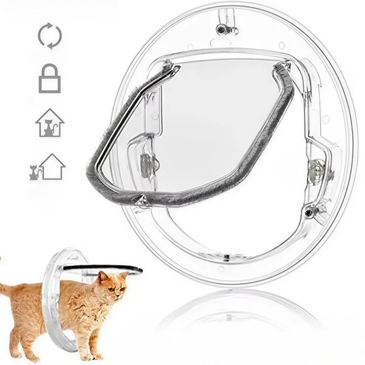 Chatière Transparente avec Quatre Positions Pour toi Mon chat