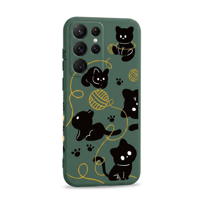 Coque de téléphone à enroulement avec design de chat pour Samsung Galaxy S23 Pour toi Mon chat