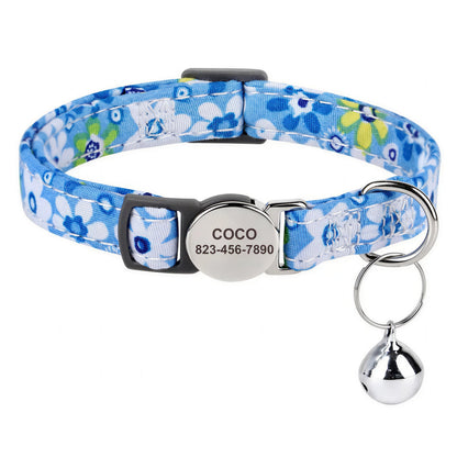 Collier personnalisé en nylon avec clochette pour chat Pour toi Mon chat