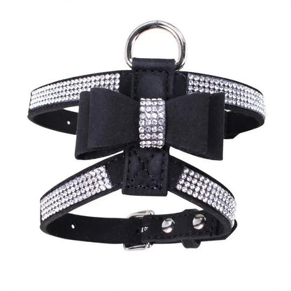 Harnais de poitrine en strass avec nœud de papillon pour chat Pour toi Mon chat