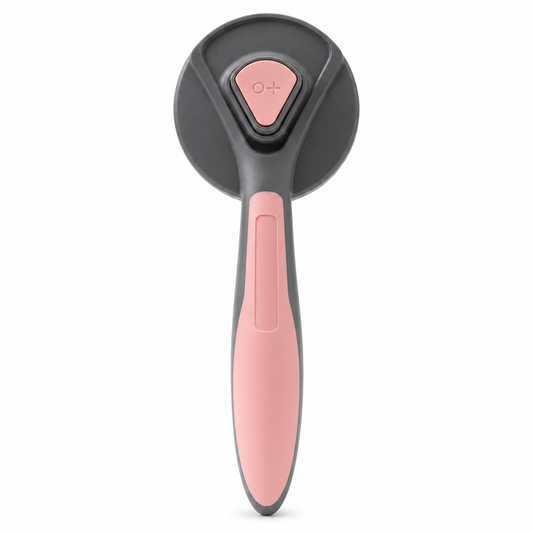 Brosse de toilettage avec bouton en acier inoxydable pour chat Pour toi Mon chat
