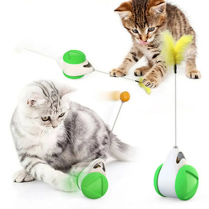 Jouet amusant rotatif avec tige et plume pour chat Pour toi Mon chat