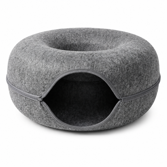 PANIER DE MAISON EN FEUTRE NATUREL POUR CHAT - DONUT4CAT™ Pour toi Mon chat