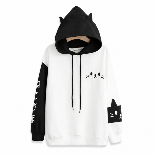 Sweat à capuche à motif de patte de chat pour femme Pour toi Mon chat