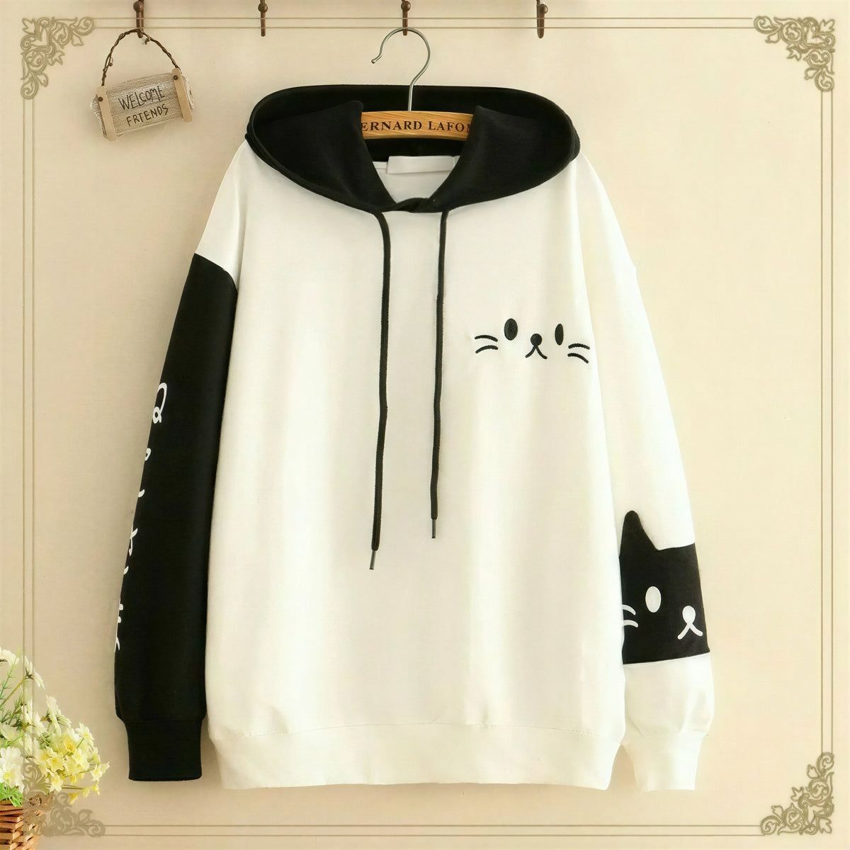 Sweat à capuche à motif de patte de chat pour femme Pour toi Mon chat