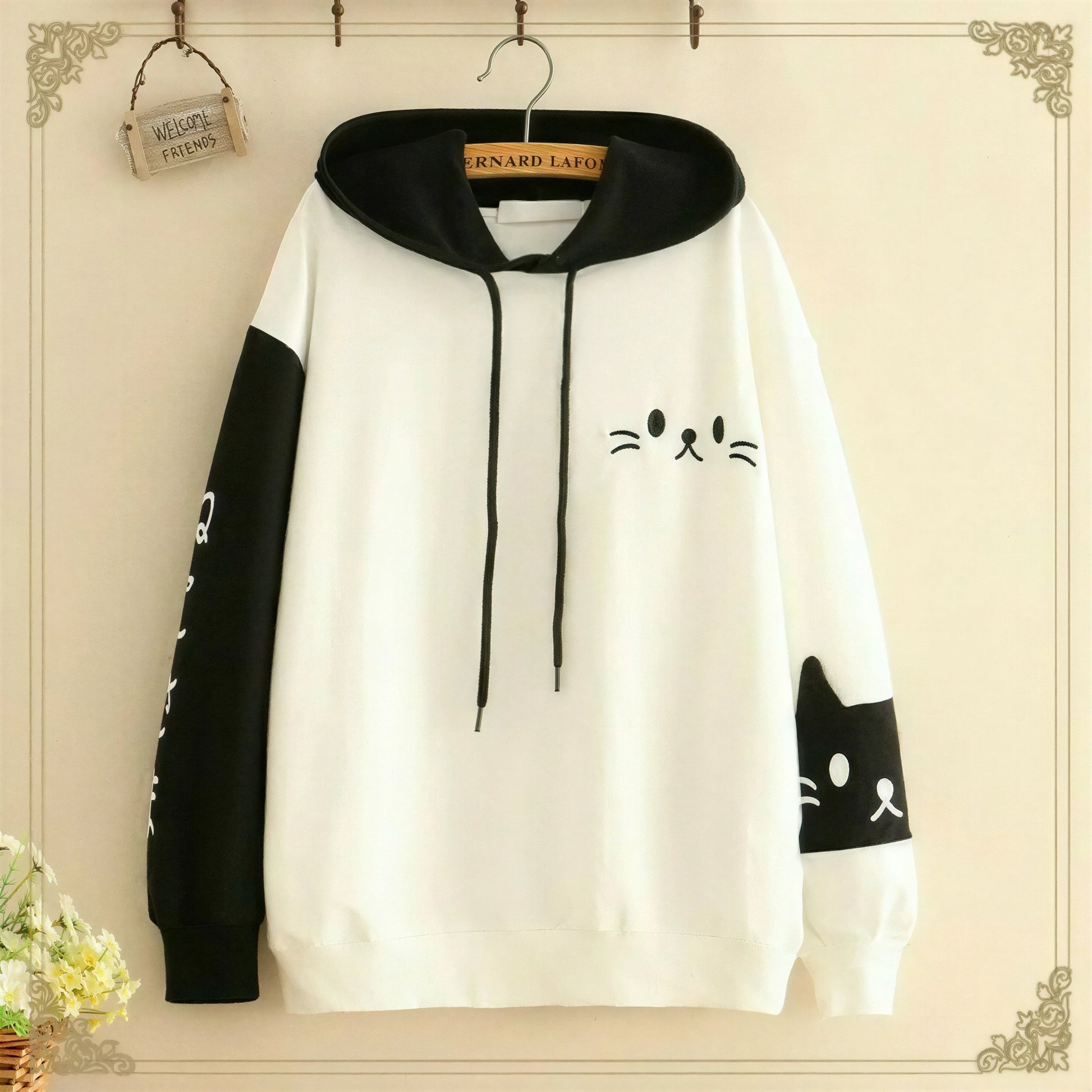 Sweat à capuche à motif de patte de chat pour femme Pour toi Mon chat