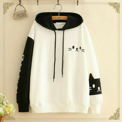 Sweat à capuche à motif de patte de chat pour femme Pour toi Mon chat