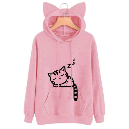 Sweat à capuche en forme de chat pour femmes Pour toi Mon chat
