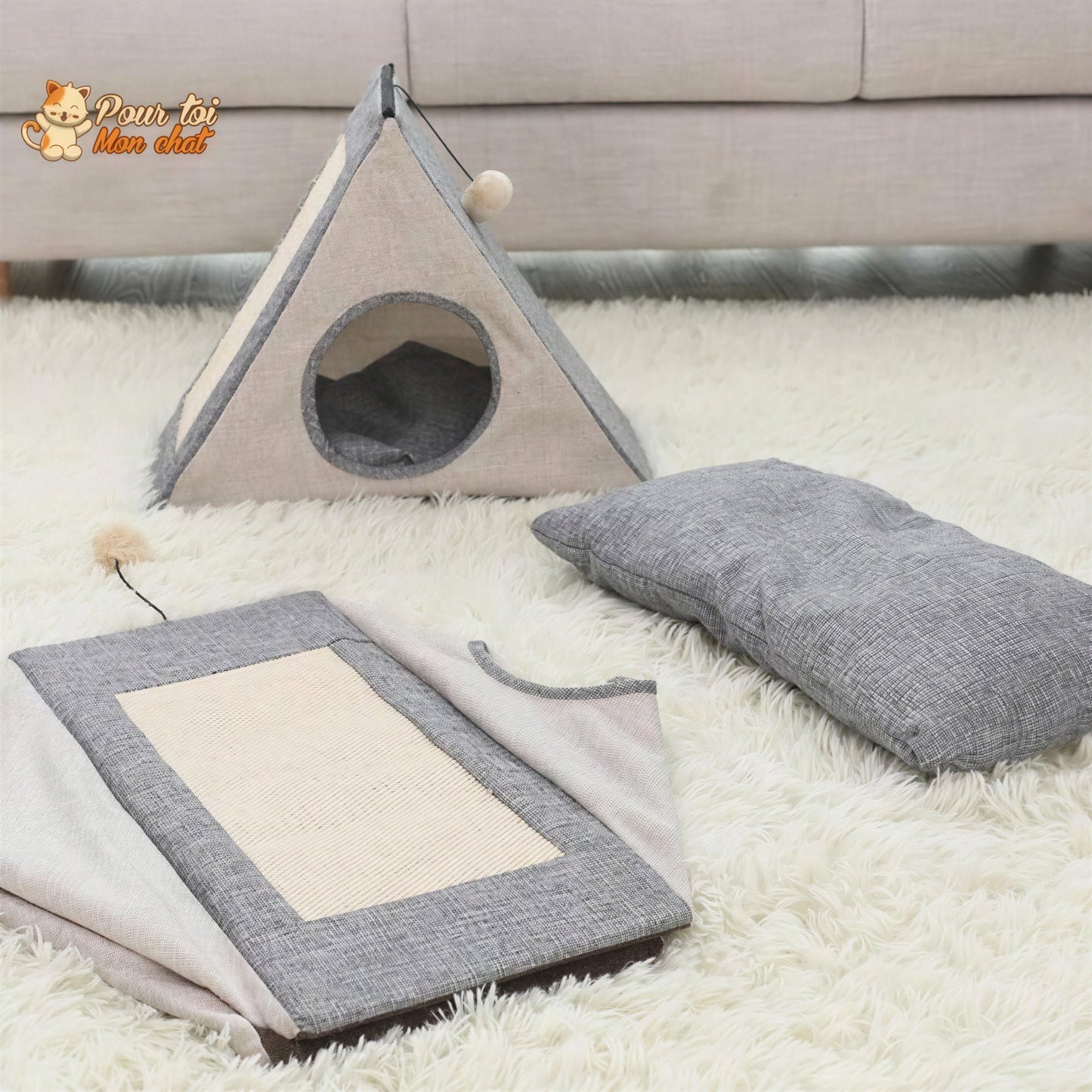 Niche pour Chat avec Grattoir - Crazybed™ Pour toi Mon chat